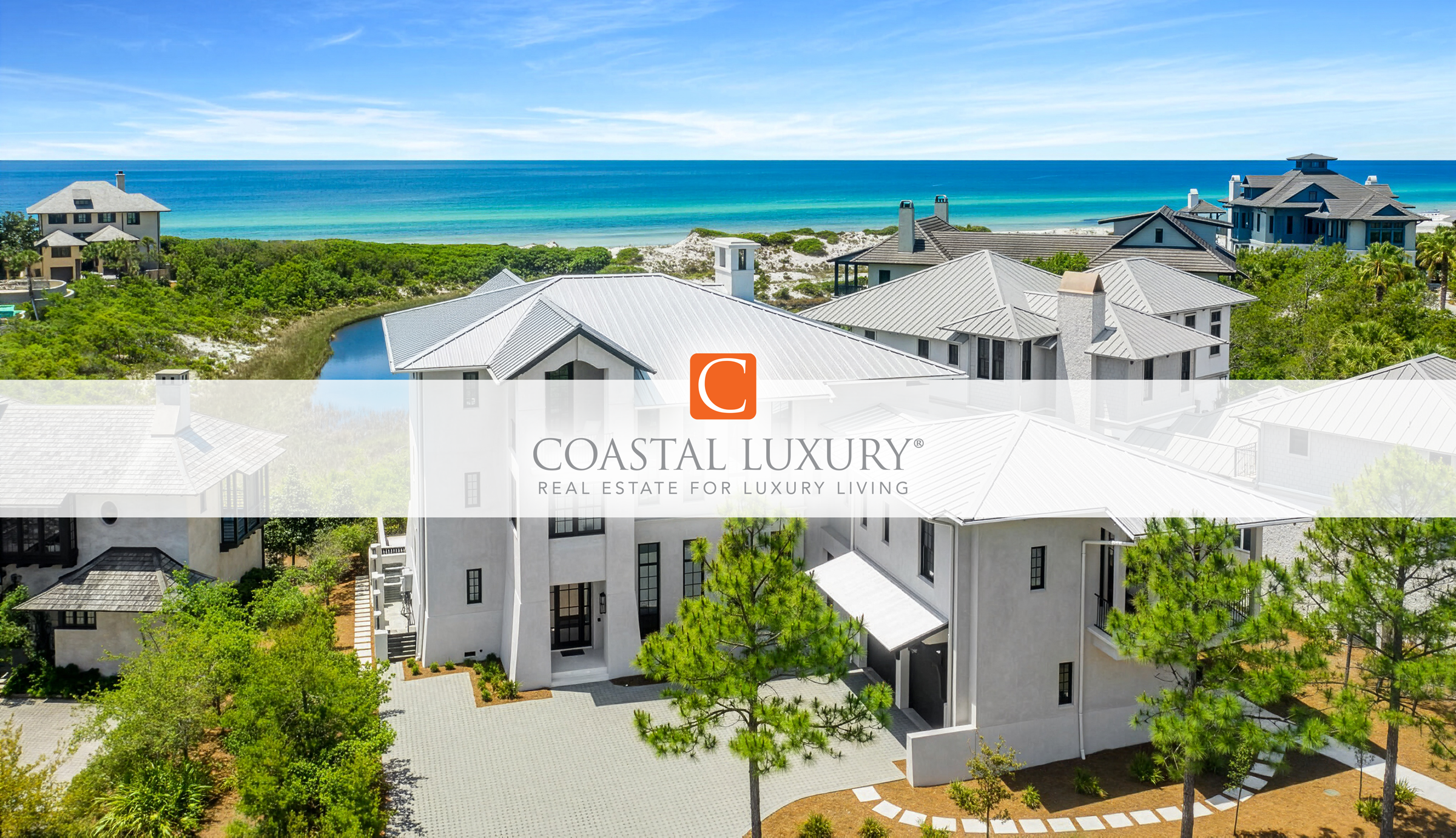 Coastal Luxury — Real Estate for Luxury Living, overlooking coastal homes and the Gulf