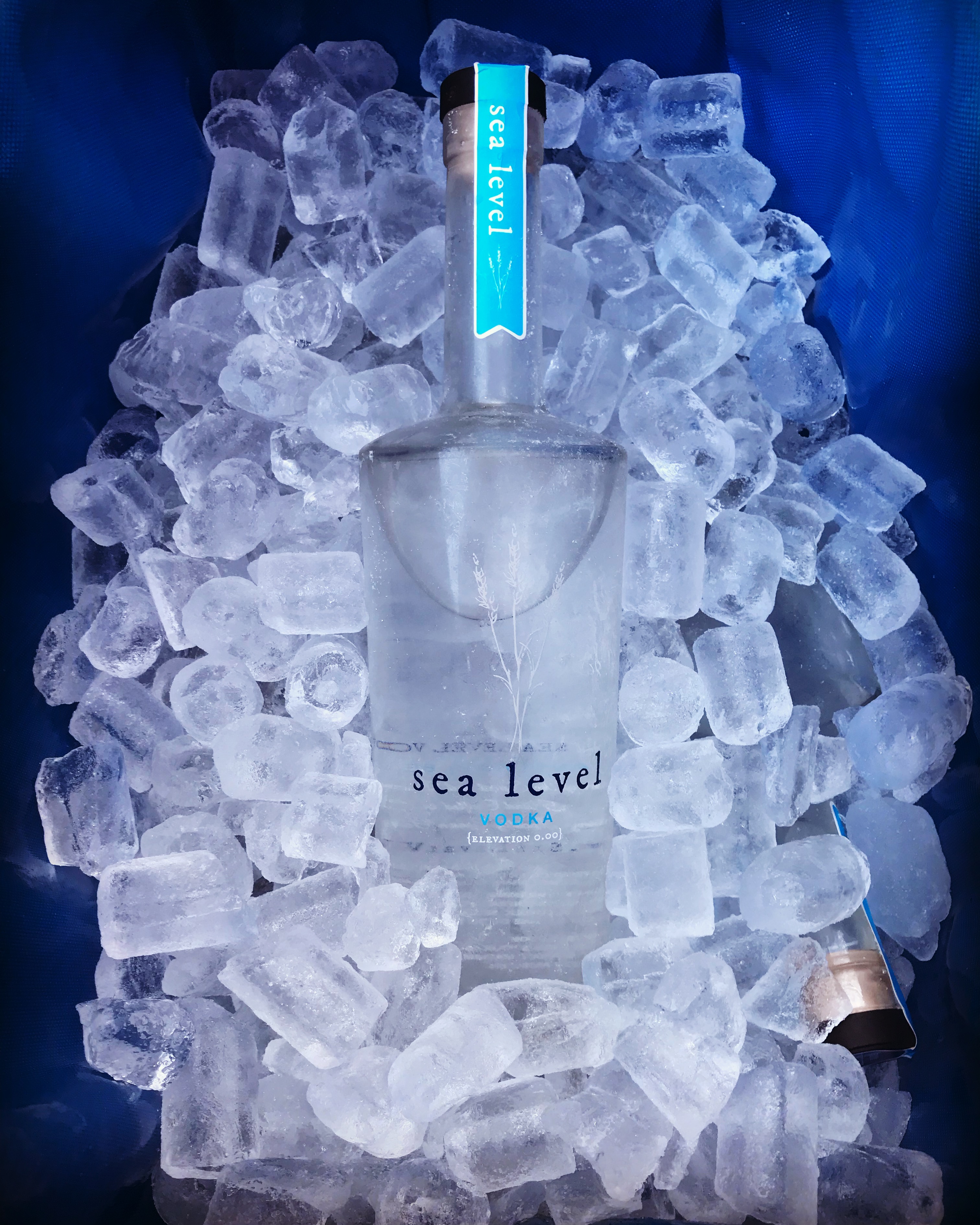 Sea Level Vodka bottle on ice